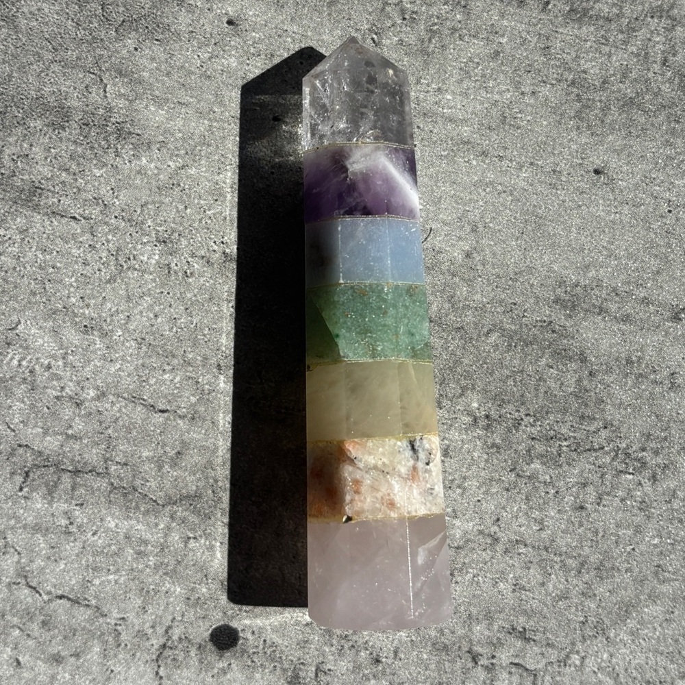 Pastel Rainbow Chakra Wand Obelisk Tower - Picture 4 of 7